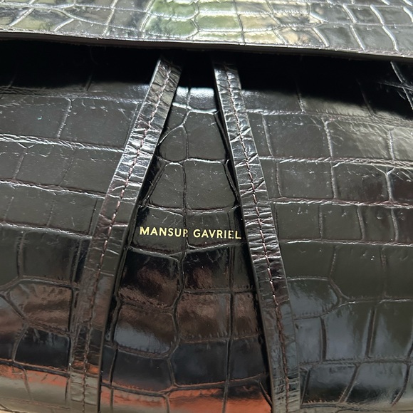 Mansur Gavriel Black Croc-Embossed Soft Lady Bag FA 2019 - Picture 7 of 12